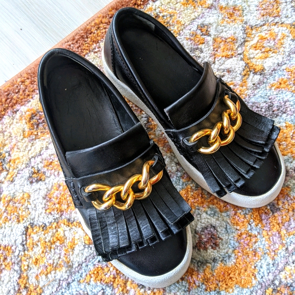 Giuseppe Zanotti gold chain loafer
